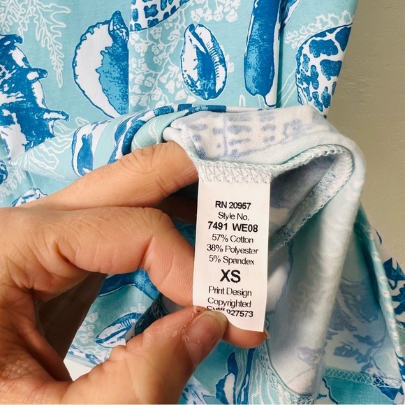 Tori Richard Honolulu Sea of Love Dress Sea Shells Ocean XS - Picture 4 of 7